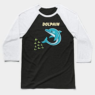 "Blue Dolphin Splash: Dive into Style Baseball T-Shirt